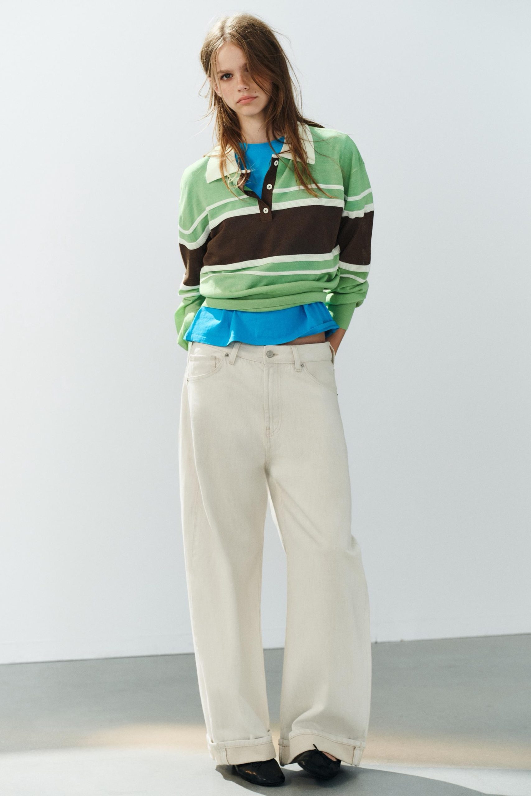 STRIPED KNIT POLO