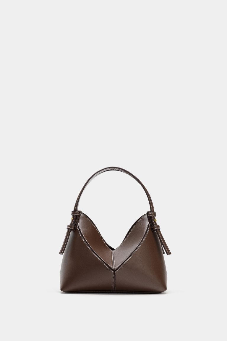 MINI BUCKET BAG WITH TOPSTITCHING
